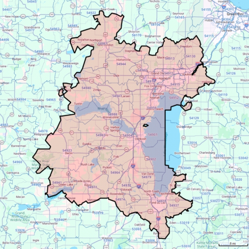 Appleton Area Map