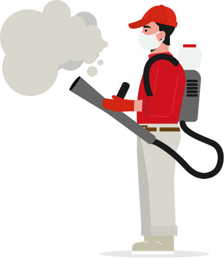 Man Spraying Insecticide Illustration