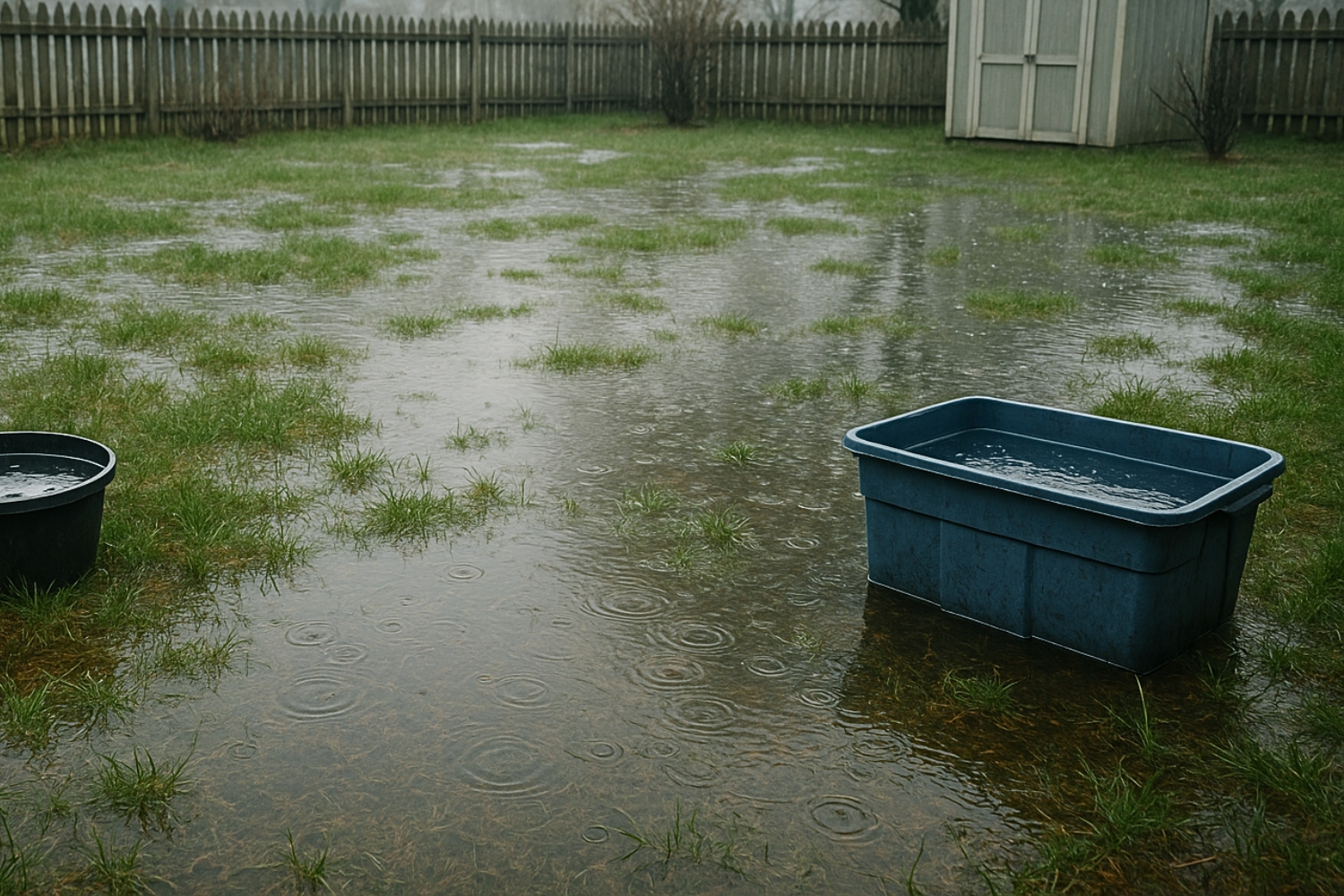 Standing water and heavy rainfall