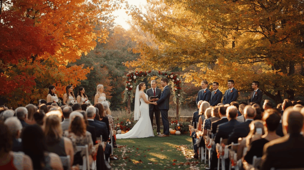 outdoor wedding in the fall