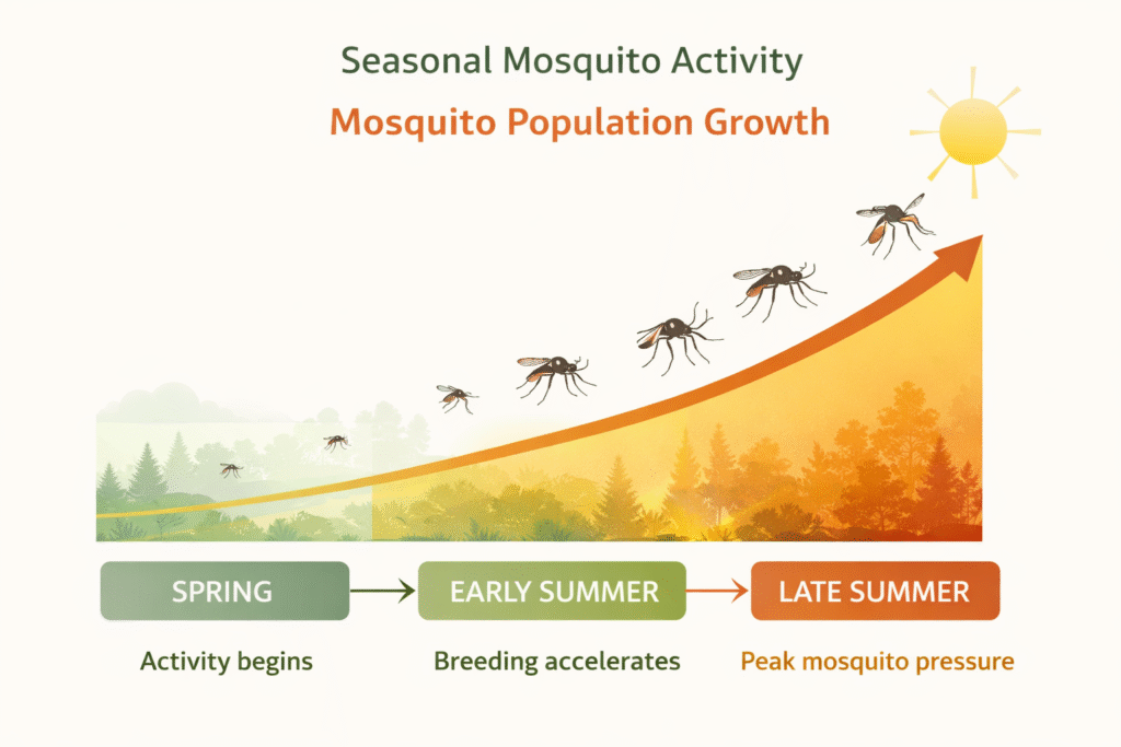 seasonal mosquito activity and growth
