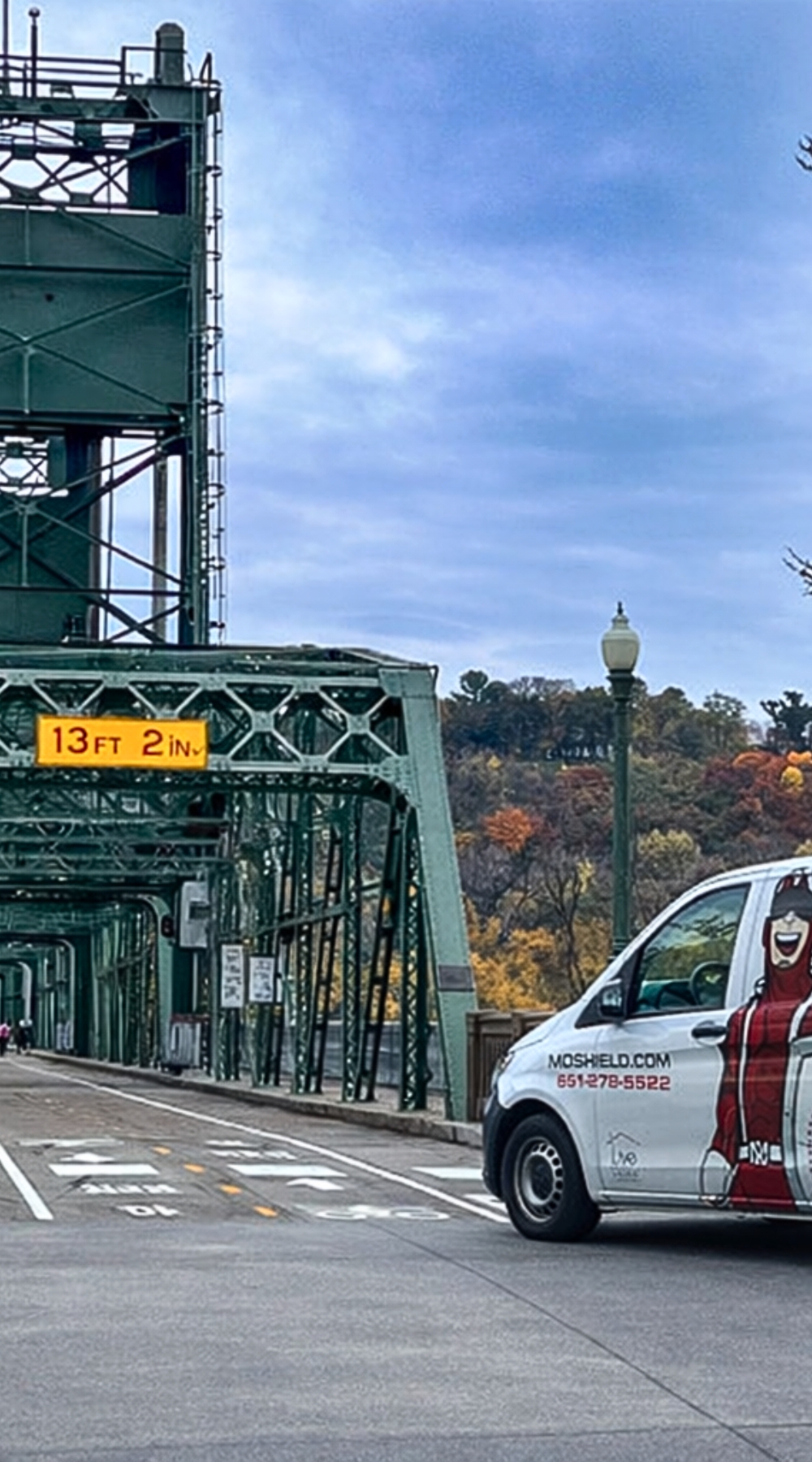 Stillwater MN Bridge with Van in Photo Long Version