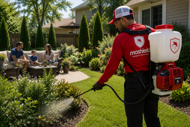 Backyard pest control in action
