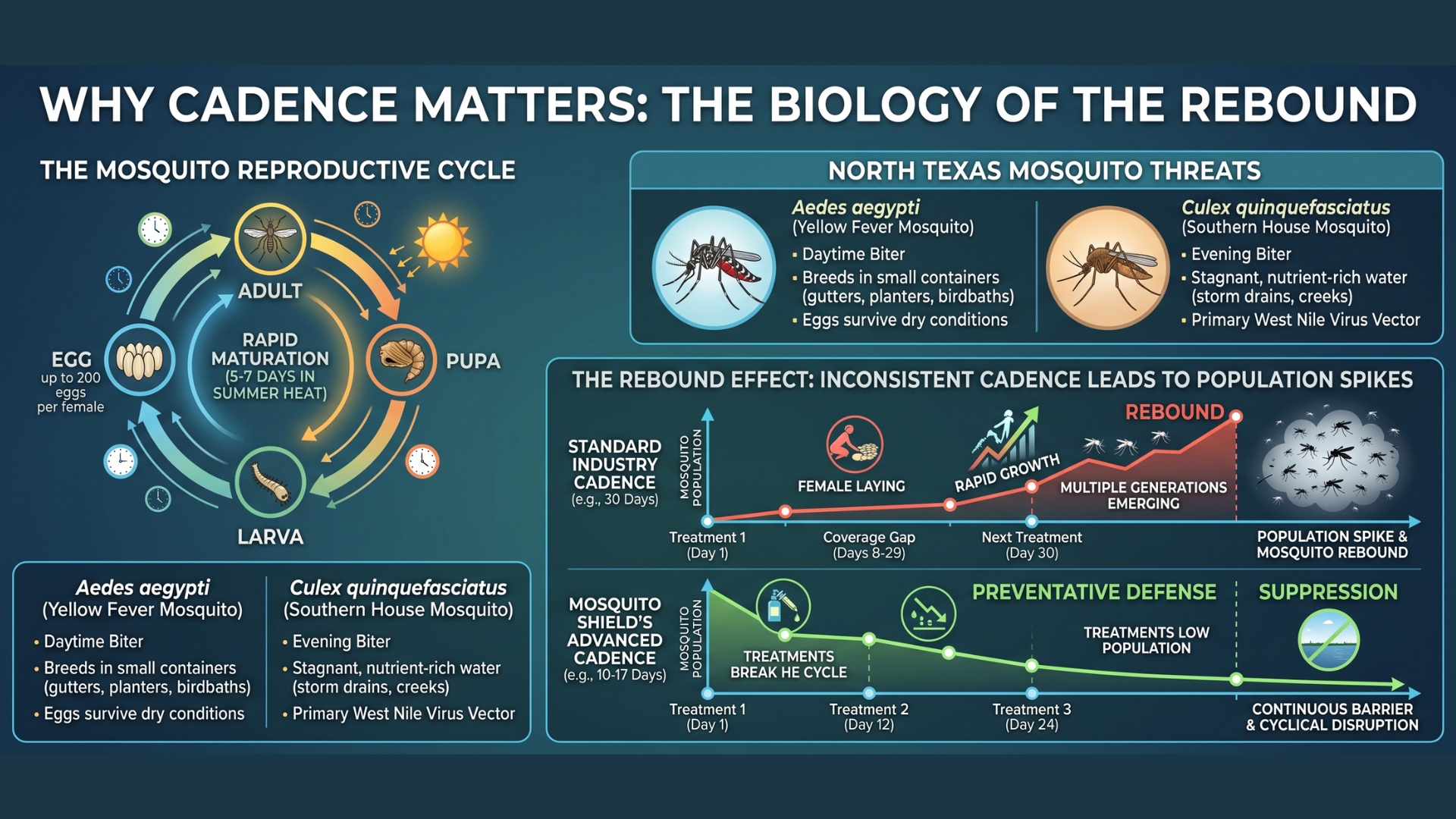 Spraying cadence for Northwest Dallase Mosquito Shield